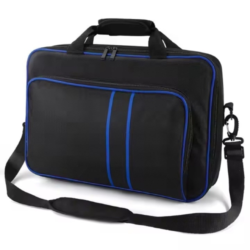 navor Compatible with PS5 & PS5 Slim Storage Bag, Console and Controller Travel Carrying Case for PlayStation Accessories -Black & Blue