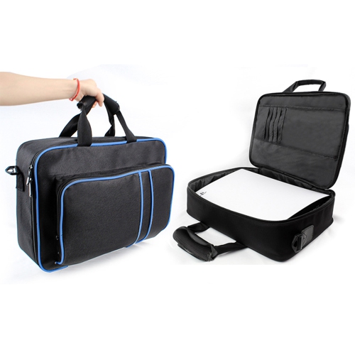 navor Compatible with PS5 & PS5 Slim Storage Bag, Console and Controller Travel Carrying Case for PlayStation Accessories -Black & Blue