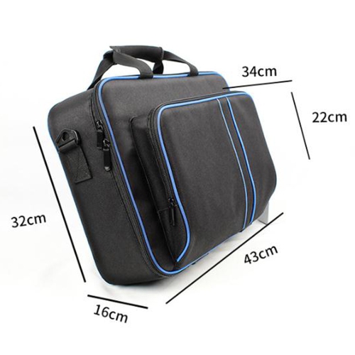 navor Compatible with PS5 & PS5 Slim Storage Bag, Console and Controller Travel Carrying Case for PlayStation Accessories -Black & Blue