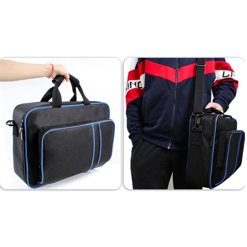 navor Compatible with PS5 & PS5 Slim Storage Bag, Console and Controller Travel Carrying Case for PlayStation Accessories -Black & Blue