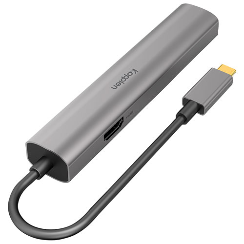 Concentrateur multifonction 6-en-1 type C de Kopplen - Gris espace