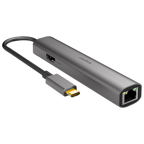 Concentrateur multifonction 6-en-1 type C de Kopplen - Gris espace