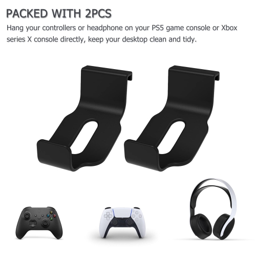 PS5 Headphone Hanger Holder DOBEWINGDELOU Designed for PS5 and Xbox Series X, Controller Stand Mount for PS 5 DualSense and