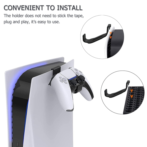 PS5 Headphone Hanger Holder DOBEWINGDELOU Designed for PS5 and Xbox Series X, Controller Stand Mount for PS 5 DualSense and
