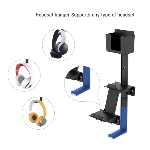 Mcbazel Gamepad Controller & Headset Wall Mount Hanger for PS5/PS4, Universal Headphone and Controller Holder Headphone Stan