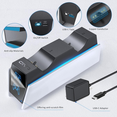 PS5 Controller Charger, OIVO PS5 Charging Station for Dualsense Controller, PS5 Controller Charger Station with Fast Chargin