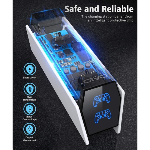 PS5 Controller Charger, OIVO PS5 Charging Station for Dualsense Controller, PS5 Controller Charger Station with Fast Chargin