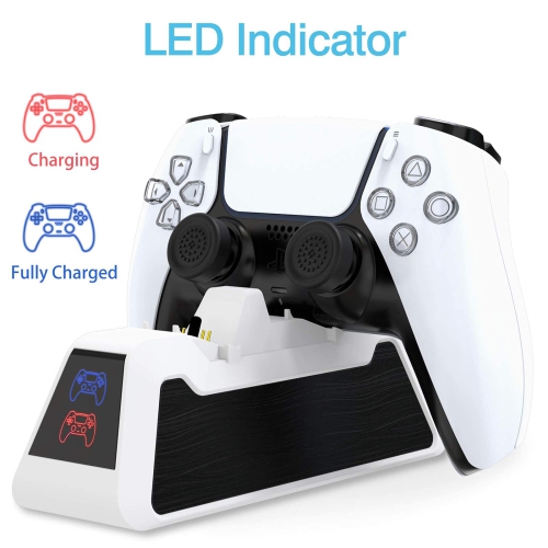 Chargeur de manette PS5 2.6A Super charger, station de chargement rapide DualSense pour PS5 compatible avec Playsta de Sony