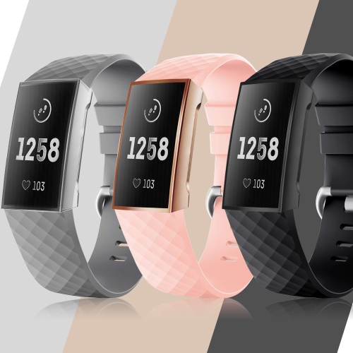 3 Pack Fintie Screen Protector Compatible with Fitbit Charge 3 / Charge 4, Soft Slim TPU Plated Case Cover Full-Around Prot