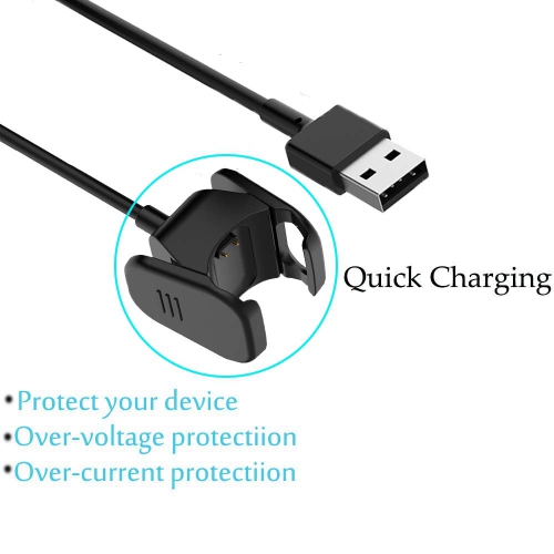 Compatible with Fitbit Charge 3 / Charge 4 Charger Cable, 3.3ft USB Charging Cable Clip Charger Cord Station Holder Cradle D
