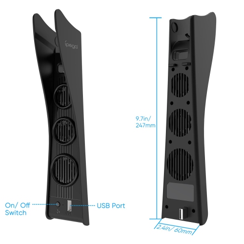 2-in-1 Cooling Stand Compatible with PS5, YUANHOT Accessories Kit Vertical Stand with Controller Charging Station Within 2.5