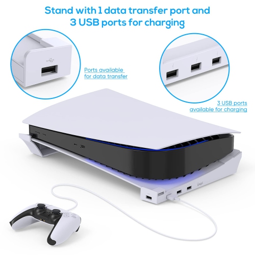 Support horizontal pour console PS5 avec port de chargement USB, support FYONUNG compatible avec PlayStation 5 et Édition numérique