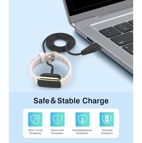 MoKo 2-Pack Charger Cable Compatible with Fitbit Charge 5 / Fitbit Luxe Fitness and Wellness Tracker, 3.3FT Replacement USB