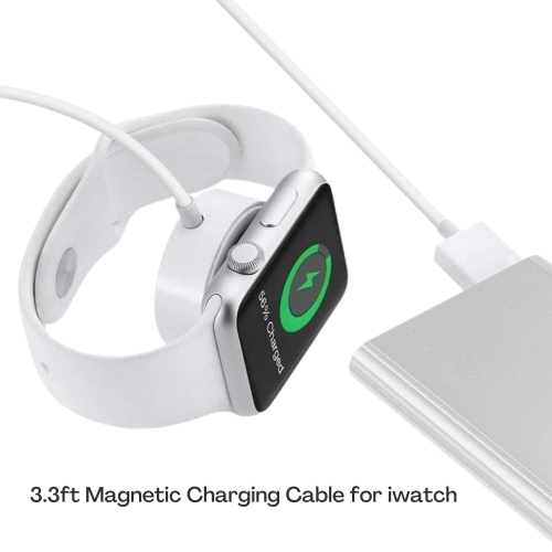 Câble de chargement USB magnétique de 3.3&nbsp;pi pour Apple Watch SE/11/10/9/8/7/6/5/4/3/2/1 Ultra/Ultra2, pour 38&nbsp;mm à 49&nbsp;mm iWatch.
