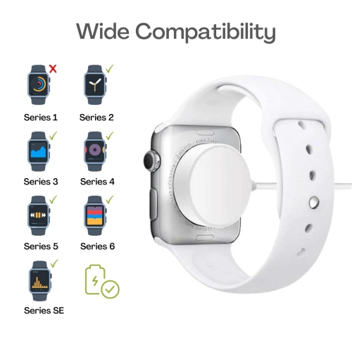 Câble de chargement USB magnétique de 3.3&nbsp;pi pour Apple Watch SE/11/10/9/8/7/6/5/4/3/2/1 Ultra/Ultra2, pour 38&nbsp;mm à 49&nbsp;mm iWatch.