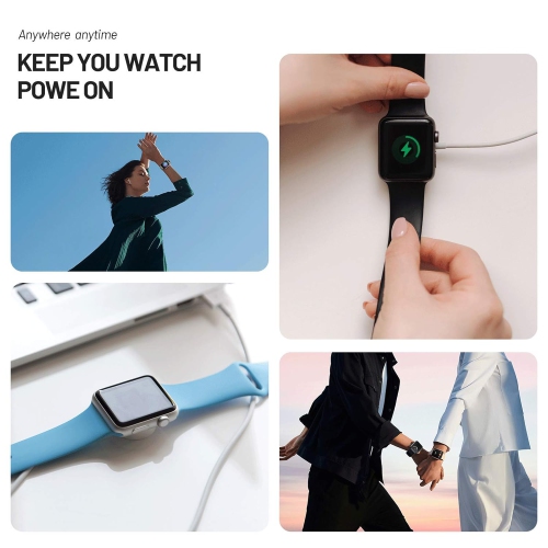 Câble de chargement USB magnétique de 3.3&nbsp;pi pour Apple Watch SE/11/10/9/8/7/6/5/4/3/2/1 Ultra/Ultra2, pour 38&nbsp;mm à 49&nbsp;mm iWatch.