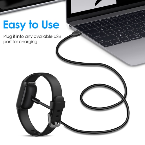 2 Pack Charger Cable Compatible with Fitbit Charge 6, Charge 5, Luxe – 3.3Ft Replacement USB Fast Charging Cable Dock Stand, Durable Magnetic Power