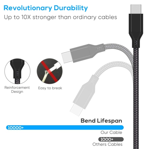 Câble de chargement de 16,4 PI/5 m pour manette PS5/Xbox Series X/S/pour manette Switch Pro, recharge USB de rechange