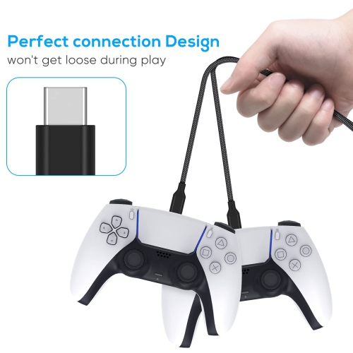 Câble de chargement de 16,4 PI/5 m pour manette PS5/Xbox Series X/S/pour manette Switch Pro, recharge USB de rechange