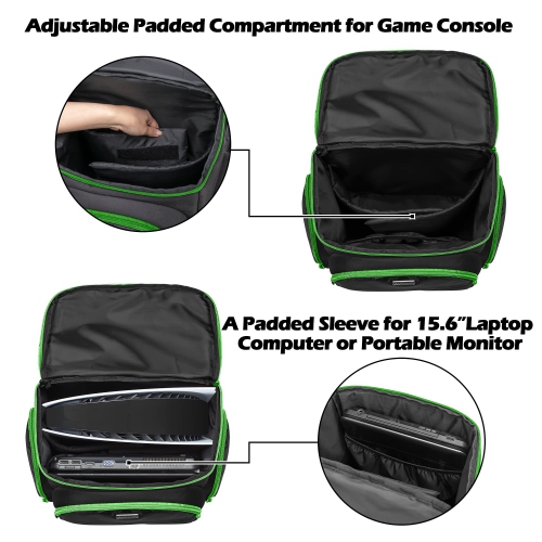 Trunab Gaming Console Backpack Compatible with PS5/PS4/PS4 Pro/PS4 Slim/Xbox One/Xbox One X/Xbox One S, Travel Carrying Bag