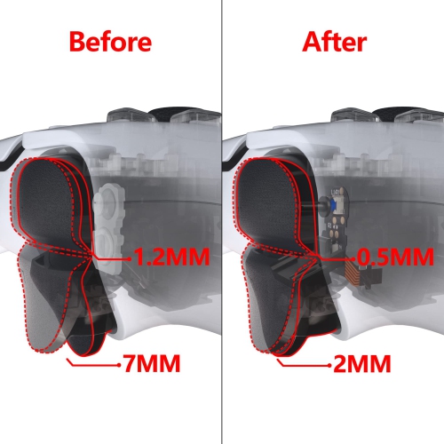 Tactile Version Clicky Hair Trigger Kit for PS5 Controller Shoulder Buttons, Custom Tactile Bumper Trigger Buttons for PS5 Controller, Mouse Click