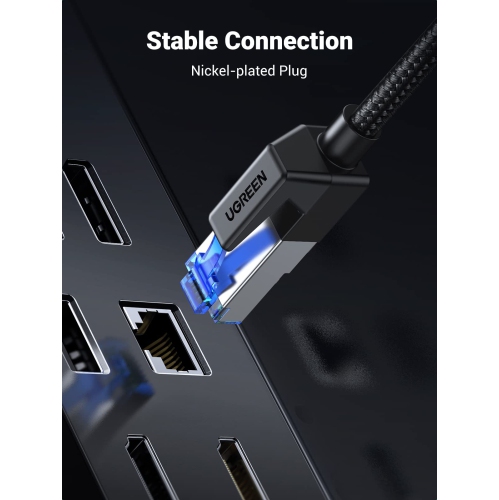 Câble Ethernet Cat 8 DE 10 PI; Câble réseau haute vitesse tressé 40 Gb/s; Câble réseau RJ45 de 2000 MHz; câbles réseau local robuste C blindé