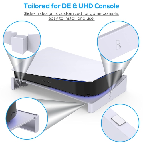 Horizontal Stand Compatible with PS5 Disc & Digital Editions, Accessories Base Stand Holder Compatible with Playstation 5 Co
