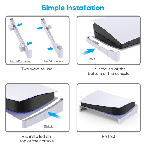 Horizontal Stand Compatible with PS5 Disc & Digital Editions, Accessories Base Stand Holder Compatible with Playstation 5 Co