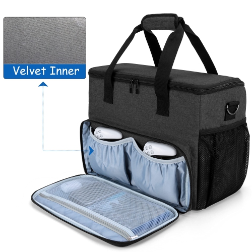 Carrying Case Compatible with PS5, PS4, PS4 Pro, Xbox Series S, Xbox One/One S/One X and Xbox 360, Travel Bag for Game Console, Controller, Disks,