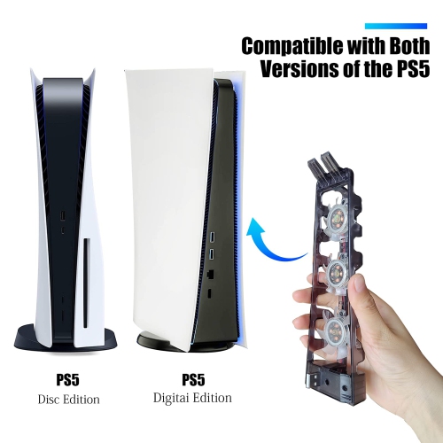 PS5 Cooling Fan with LED Light, PS5 Accessories Cooler Fan for Playstation 5 Digital & Disc Edition Console