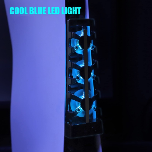 PS5 Cooling Fan with LED Light, PS5 Accessories Cooler Fan for Playstation 5 Digital & Disc Edition Console