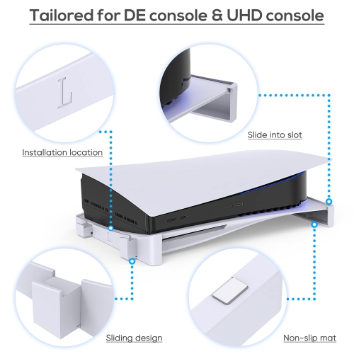 Support horizontal pour console PS5, base d’accessoires MENAEE pour PS5 compatible avec disque PlayStation 5 et éditions numériques