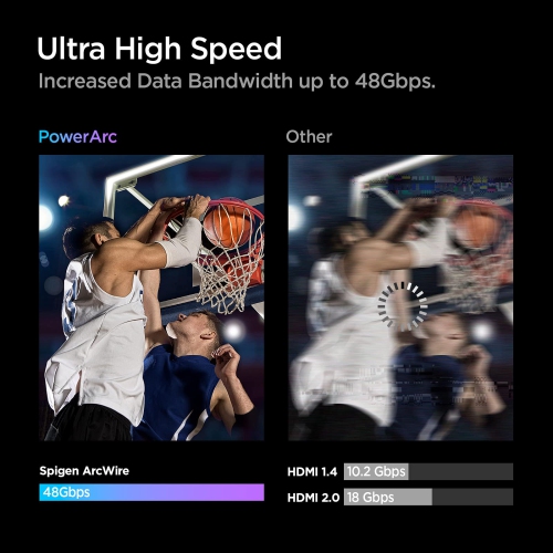 Spigen 8K HDMI Cable, 6.6ft 48Gbps Ultra High Speed HDMI 2.1 Certified, 8K/60Hz 4K/120Hz Dynamic HDR eARC 3D HDMI Cord Compa