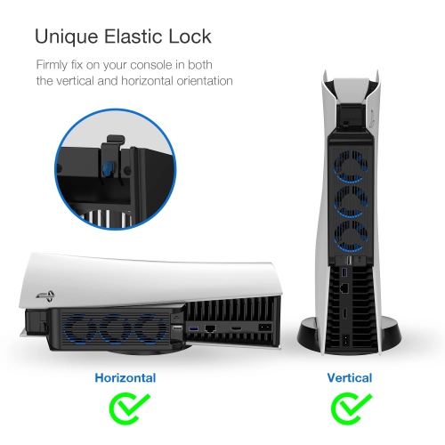 JUSPRO Cooling Fan for PS5, Upgraded Quiet Cooler Fan with LED Light for Playstation 5 Console/Playstation 5 Digital Edition