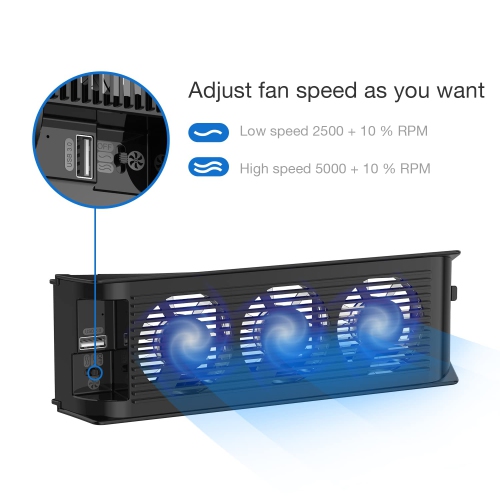 JUSPRO Cooling Fan for PS5, Upgraded Quiet Cooler Fan with LED Light for Playstation 5 Console/Playstation 5 Digital Edition