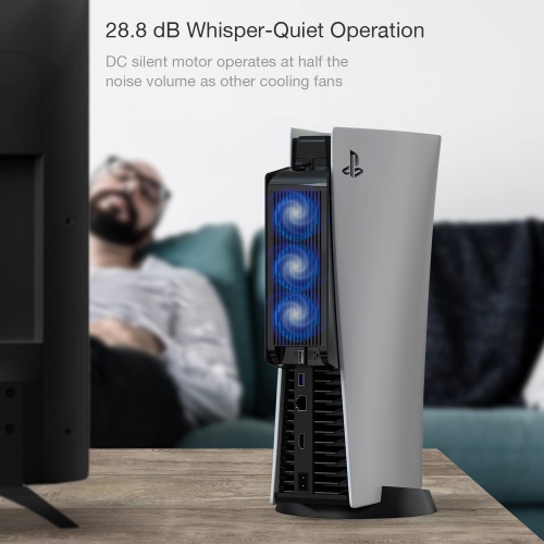 JUSPRO Cooling Fan for PS5, Upgraded Quiet Cooler Fan with LED Light for Playstation 5 Console/Playstation 5 Digital Edition