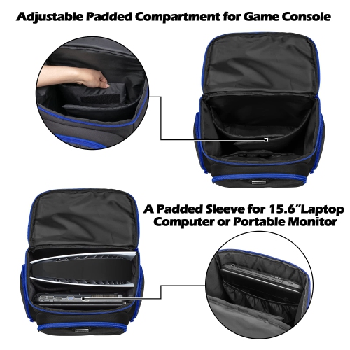 Trunab Gaming Console Backpack Compatible with PS5/PS4/PS4 Pro/PS4 Slim/Xbox One/Xbox One X/Xbox One S, Travel Carrying Bag