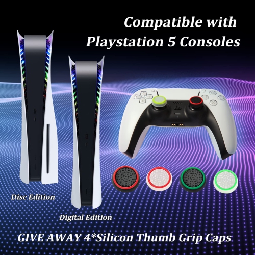 Bande lumineuse DEL RVB pour console PlayStation 5, bande lumineuse DEL BFUNCO 5050, 8 couleurs 400 effets, synchronisation de la musique,