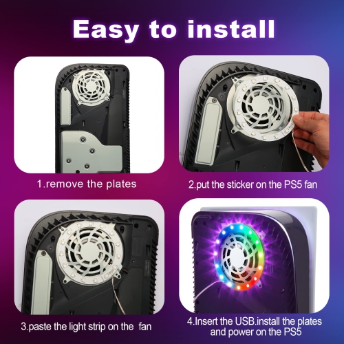 Bande lumineuse DEL RVB pour console PlayStation 5, bande lumineuse DEL BFUNCO 5050, 8 couleurs 400 effets, synchronisation de la musique,