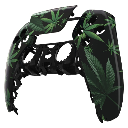 eXtremeRate Green Weeds Touchpad Front Housing Shell Compatible with ps5 Controller BDM-010, DIY Replacement Shell Custom To