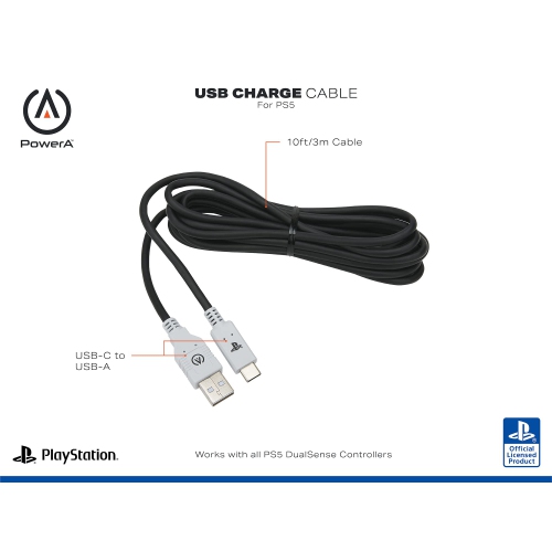 POWER A USB-C Cable for PlayStation 5, Cable, USB-C, PS5 - PlayStation 6 - 13100 PlayStation 5 Accessories