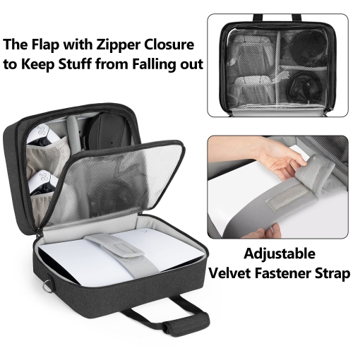 Trunab Gaming Console Bag Compatible with PS5/PS4/PS4 Pro/PS4 Slim/Xbox One/Xbox One X/Xbox One S, Portable Travel Handbag w