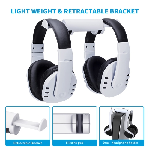 Support pour casque d’écoute PS5, crochet pour écouteurs PS5, casques de jeu pour PlayStation 5 de Sony, Accessoires pour PS5, blanc