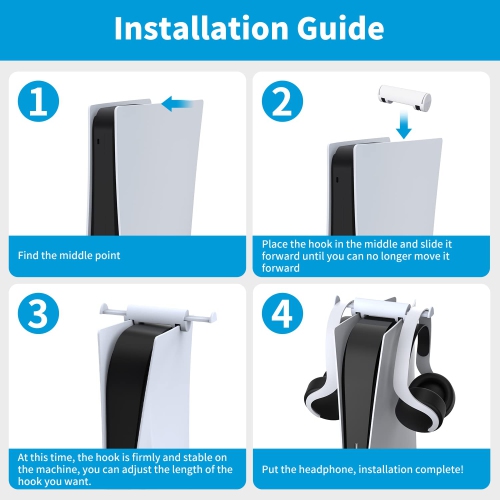 Support pour casque d’écoute PS5, crochet pour écouteurs PS5, casques de jeu pour PlayStation 5 de Sony, Accessoires pour PS5, blanc