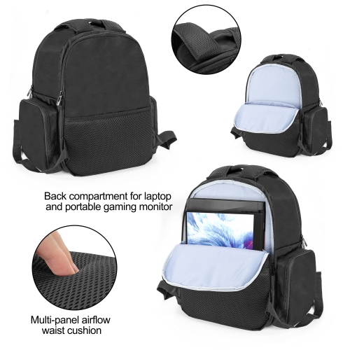 CURMIO Gaming Console Backpack Compatible with PS5/ PS4/ PS4 Pro/ PS3 and Xbox Series S/ One/ One S / One X / 360/ 360 Slim,