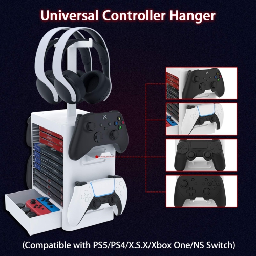 NexiGo Headset and Game Organizer for PS5 PS4 Playstation / Xbox Series S & X / Switch Accessories, Headpho