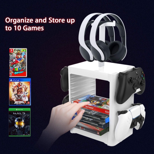 NexiGo Headset and Game Organizer for PS5 PS4 Playstation / Xbox Series S & X / Switch Accessories, Headpho