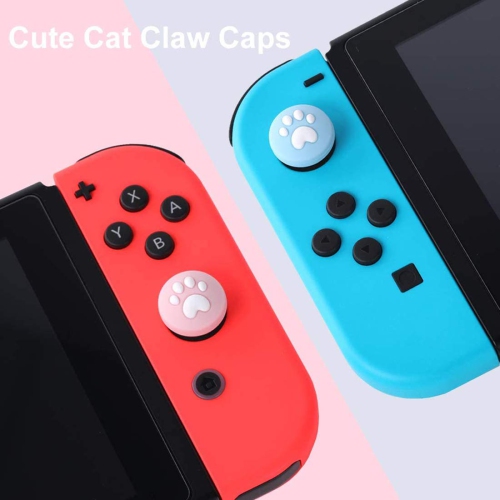 LightPro Switch Thumb Grips Cap Joystick Caps for Nintendo Switch Joy-Con and Nintendo Switch Lite Controller, Cute Cat Paw