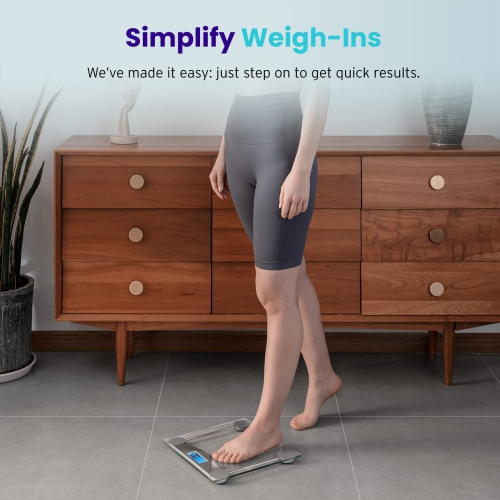 Etekcity Digital Bathroom Body Weight Scale, High Precision Smart Step-on Technology, Tempered Glass, Backlit Display, 2*1.5