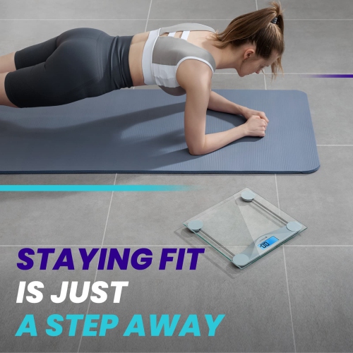 Etekcity Digital Bathroom Body Weight Scale, High Precision Smart Step-on Technology, Tempered Glass, Backlit Display, 2*1.5